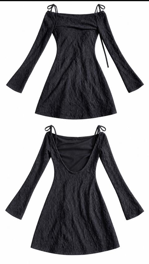 shein schwarzes spitzenkleid zum schnüren Size XS