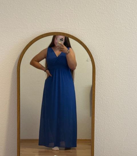 Blaues langes Kleid Size S
