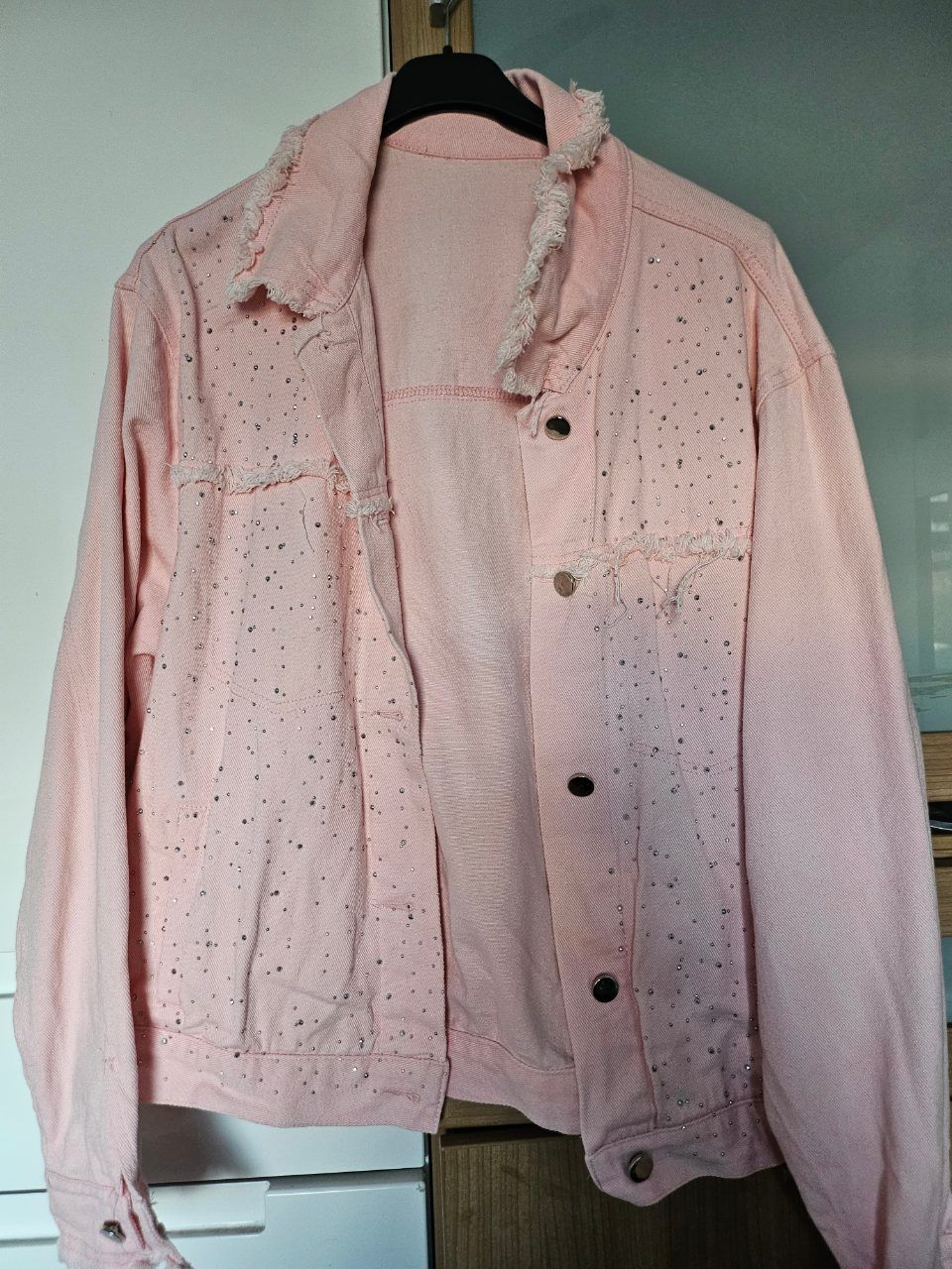 Ohne Marke Jeansjacke rosa Gr. 42-44  Size L