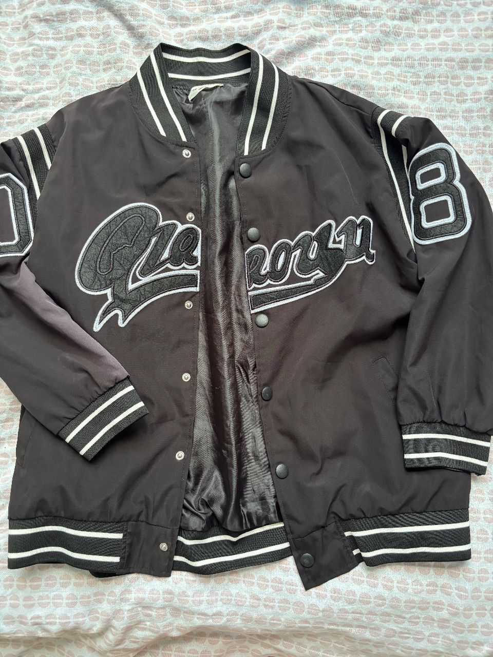Ohne Marke College Jacke in schwarz weiß Size S