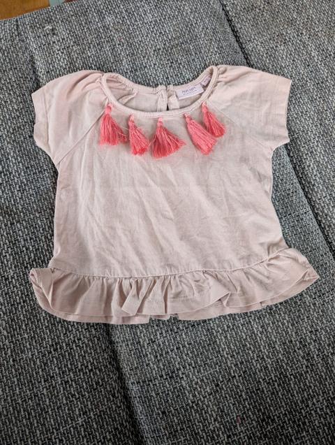 Noa noa T-Shirt mit rosafarbenen Quasten Size 74