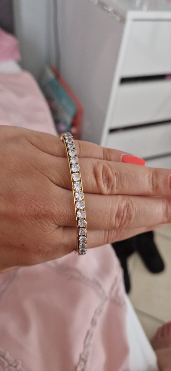 Armreif Strass Edelstahl 