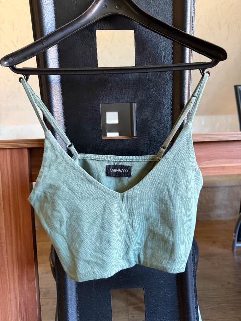EVEN&ODD Bauchfreies Top in Khaki Size 2