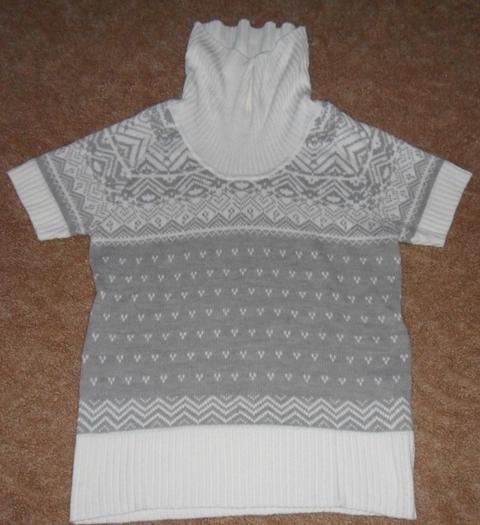 Ohne Marke Damen Rollkragen Pullover Kurzarm Größe L (44) Size 44