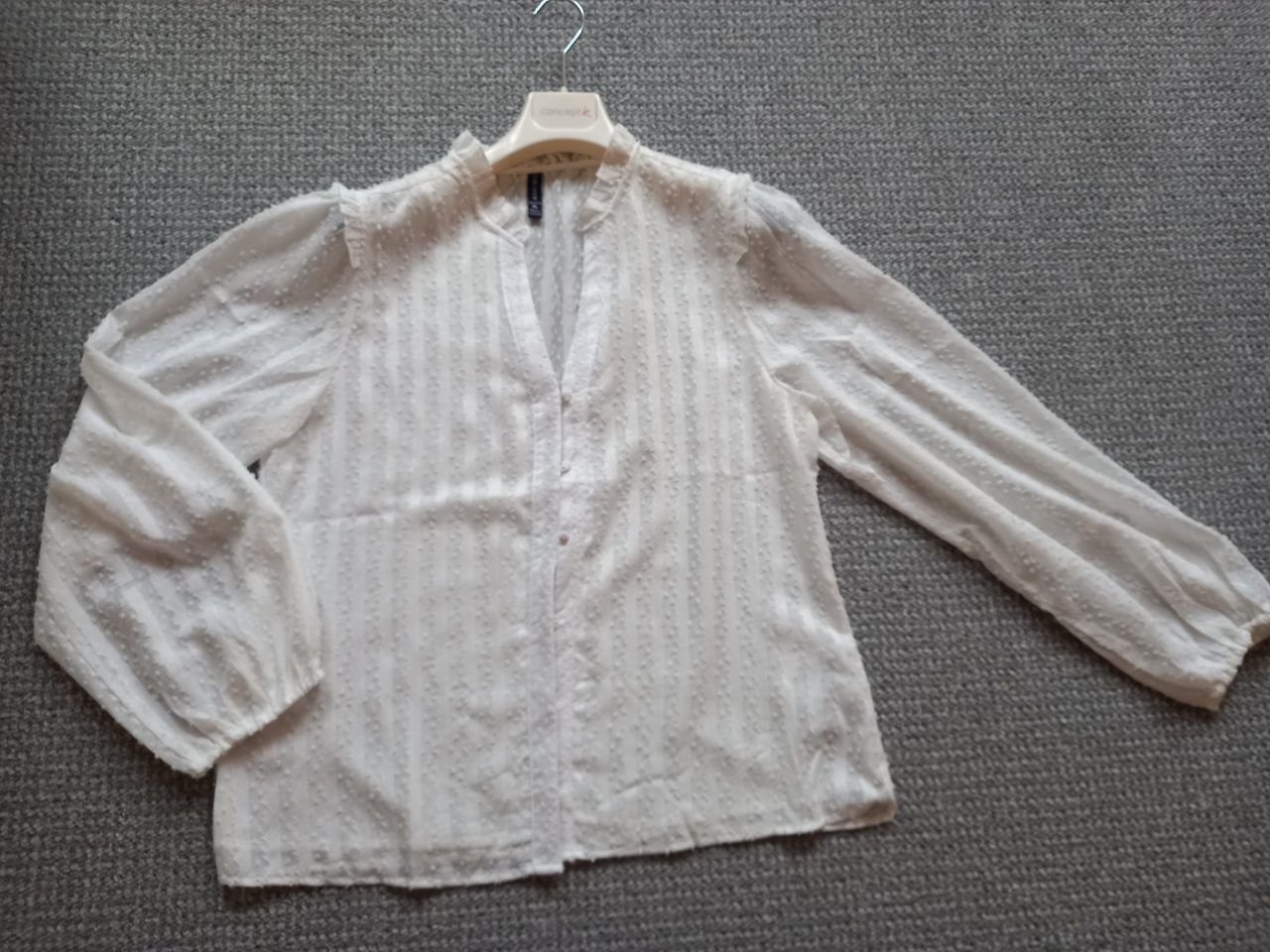 Amisu AMISU weiße transparente Damen Bluse in Größe XL Size XL