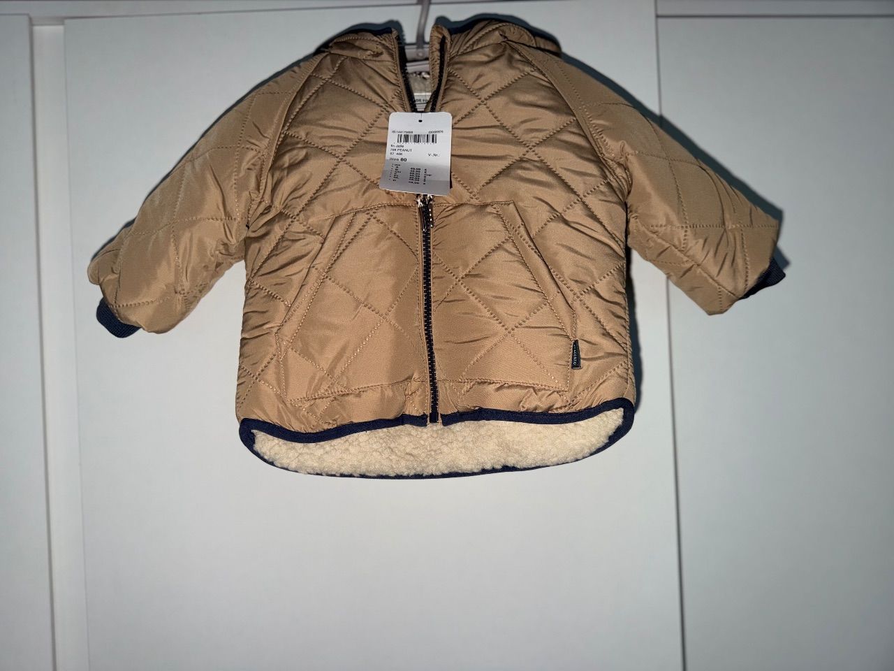 Ohne Marke Baby Winterjacke – Beige/Peanut – warm gefüttert – Größe 80  Size 80