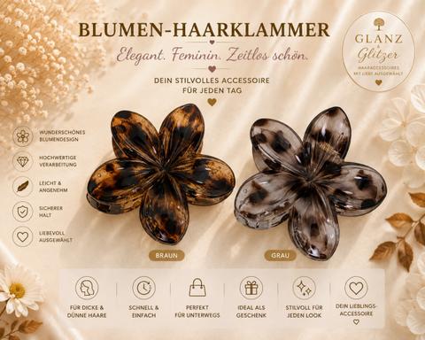 Glanz&Glitzer Leoparden-Blumen-Haarklammer – Elegant & außergewöhnlich