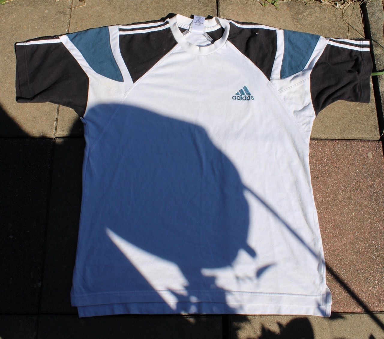 Adidas Adidas Retro Vintage T-Shirt Weiß/Schwarz/Blau Gr.L Size L