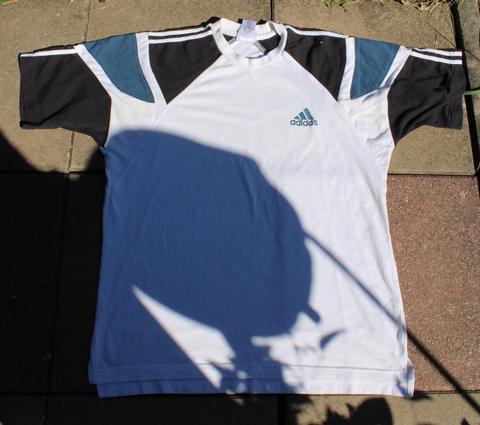 Adidas Adidas Retro Vintage T-Shirt Weiß/Schwarz/Blau Gr.L Size L