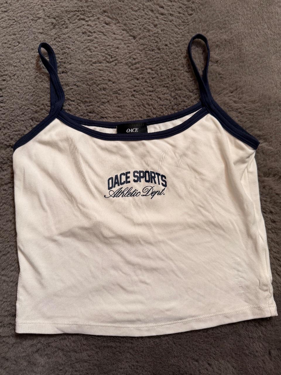 OACE Sports Crop Top Gr. M weiß blau