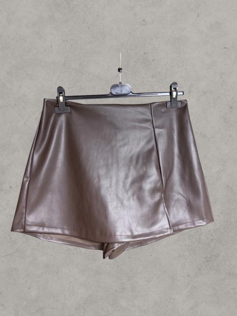 Sauce Damen Leder Skort Taupe S/M – Rock Shorts