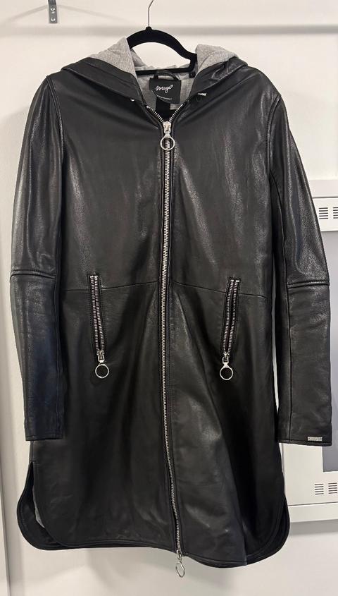 Maze Echt Leder Jacke Schwarz Size M