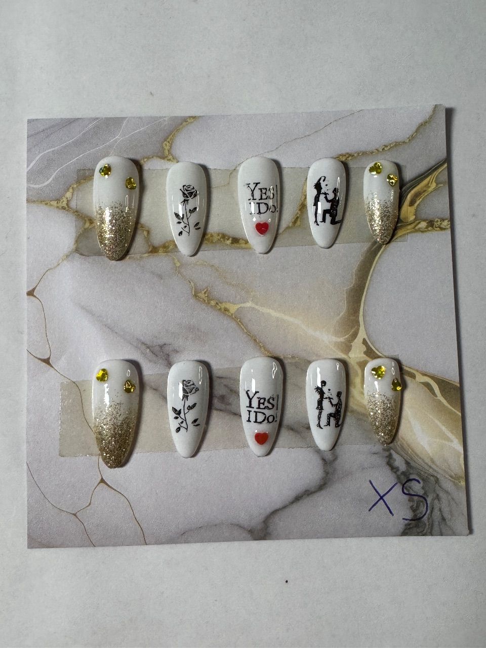Ohne Marke Press on nails hochzeit Size XS