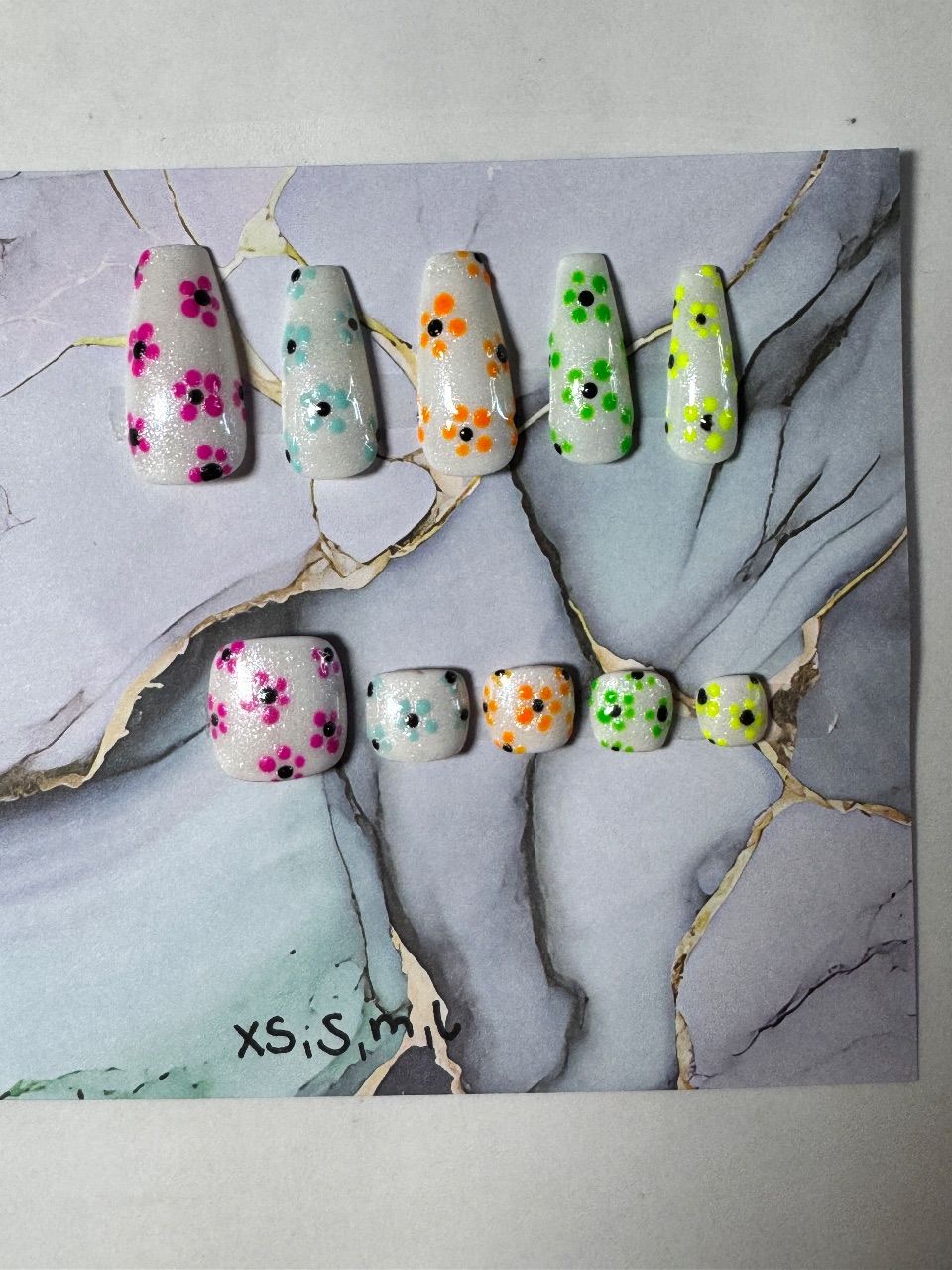 Ohne Marke Press ons blumen Size XS