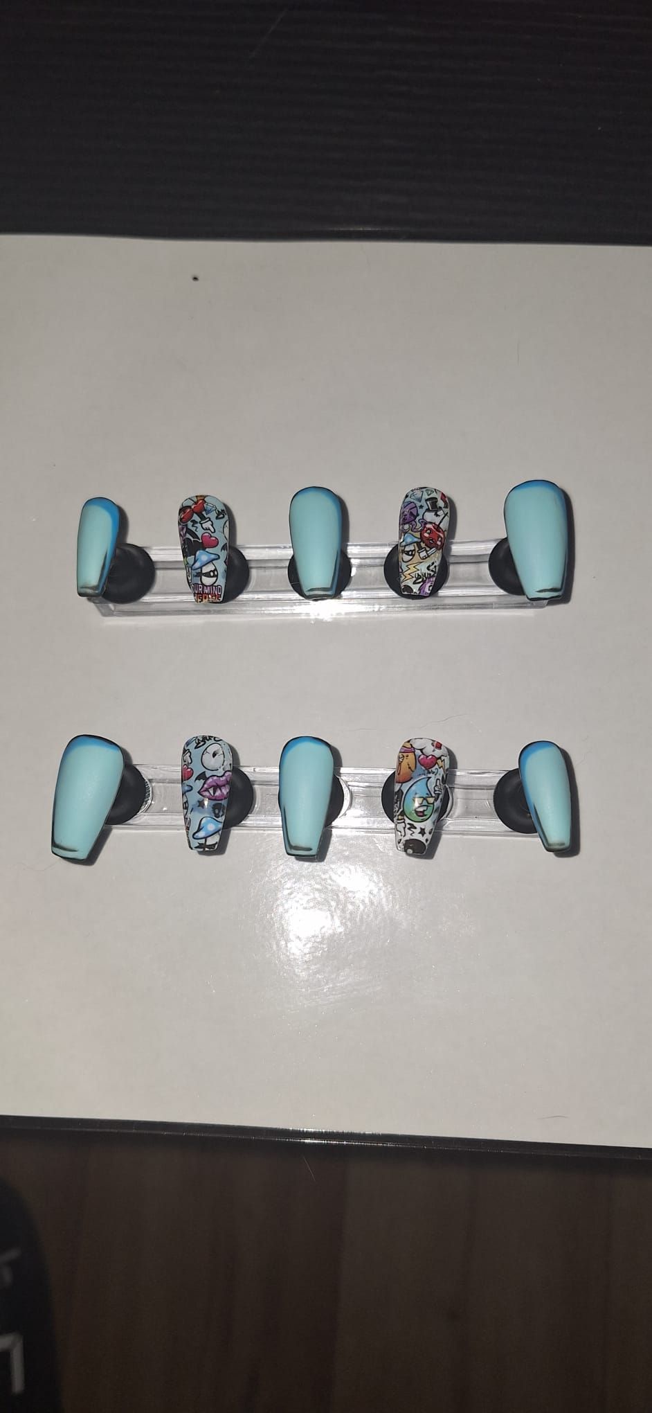 Ohne Marke Press on nails blau Size M