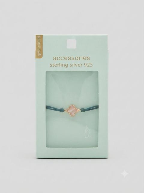 Zartes Kleeblatt-Armband in Gold-Optik