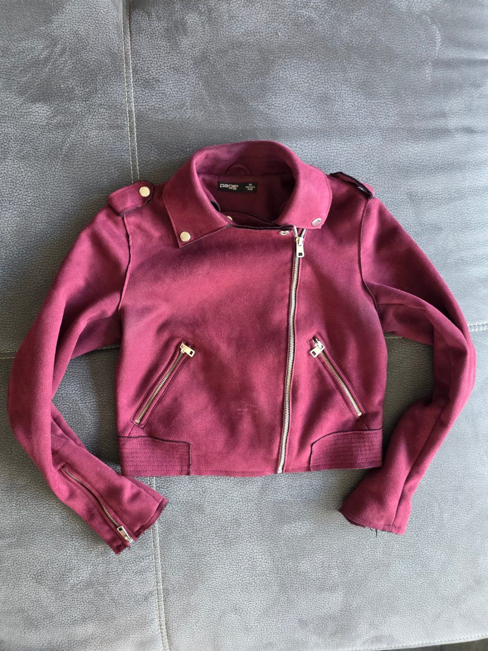 Pageone Biker Jacke Damen Wildleder Size 36