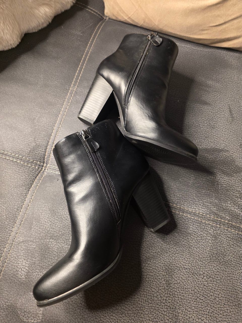 Amisu Damenstiefel Schwarz mit Leder Size 42