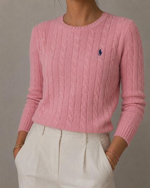 Polo Ralph Lauren Polo Ralph Lauren Zopfmuster Pullover Damen Größe S in Rosa Size XS
