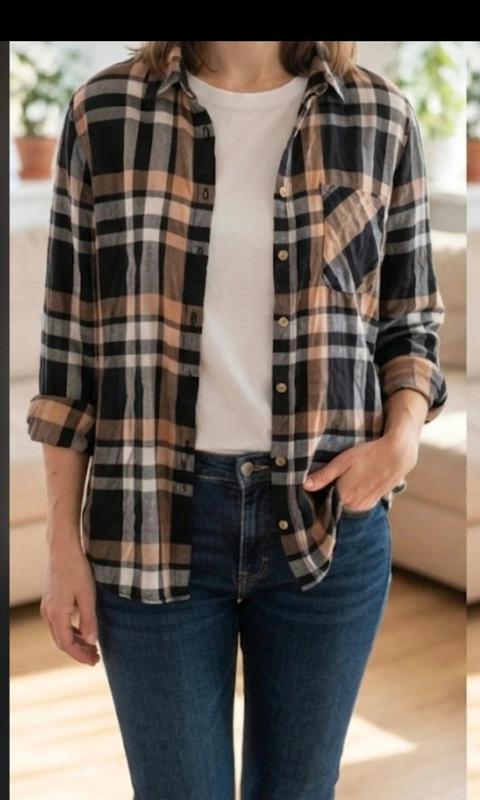 Ohne Marke Hemd für Damen und Herren - Braun, Schwarz, Weiß Gr. 46 Size XXXL