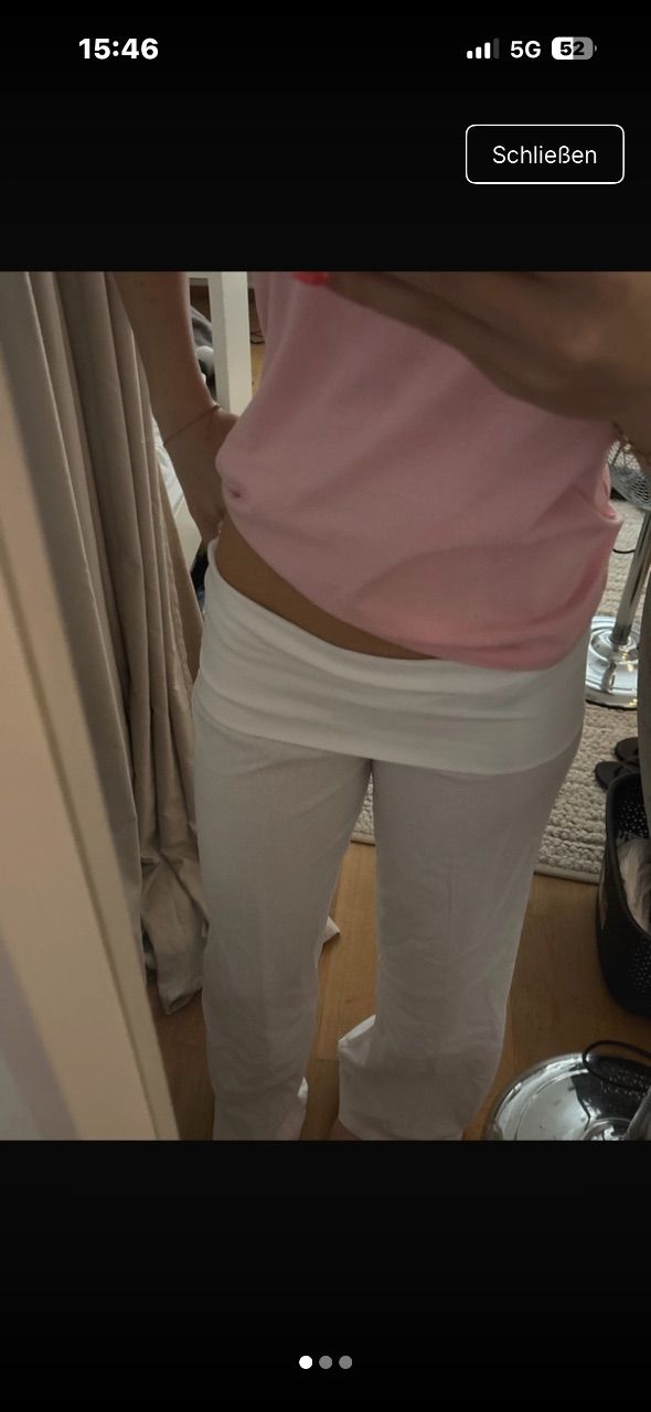 Bershka  Leinenhose mit Umschlagbarem Bund  Size XS