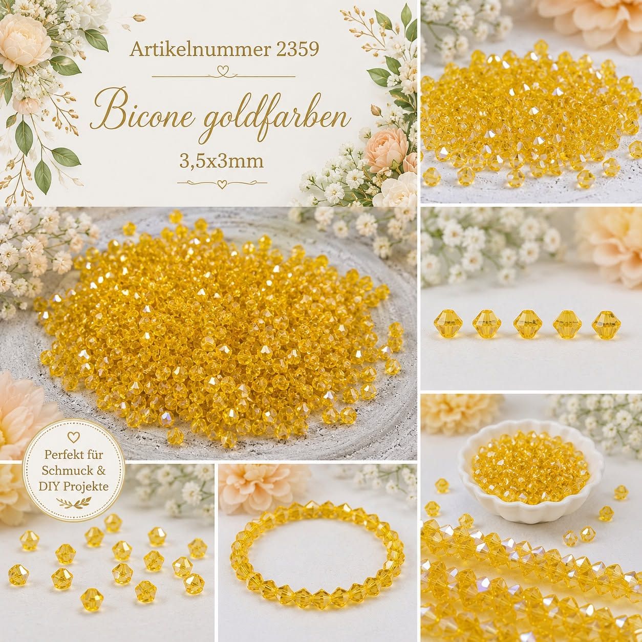 Ohne Marke Bicone goldfarben 
