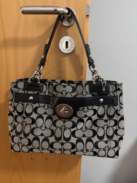 Coach Coach Handtasche – Schwarz/Beige – Monogramm