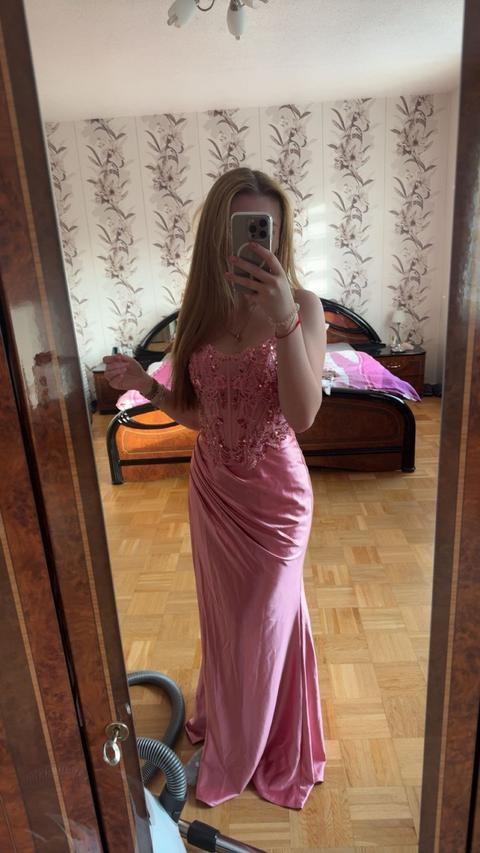 Zapaka Rosa Abendkleid Size S