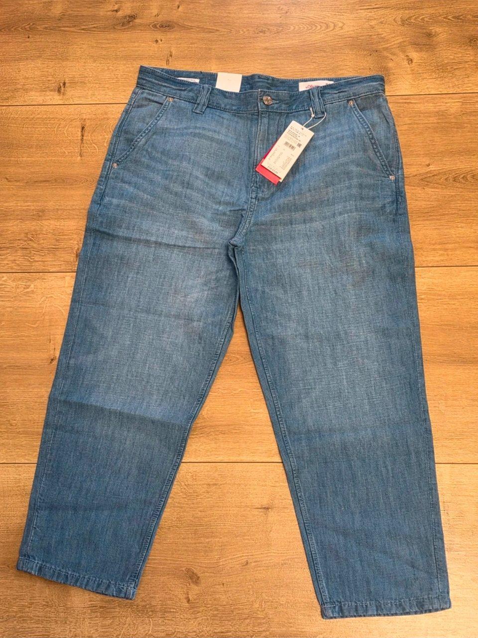s.Oliver Denim Herren Jeans Drop Crotch Relaxed Fit Cropped W34/ L32 Blau