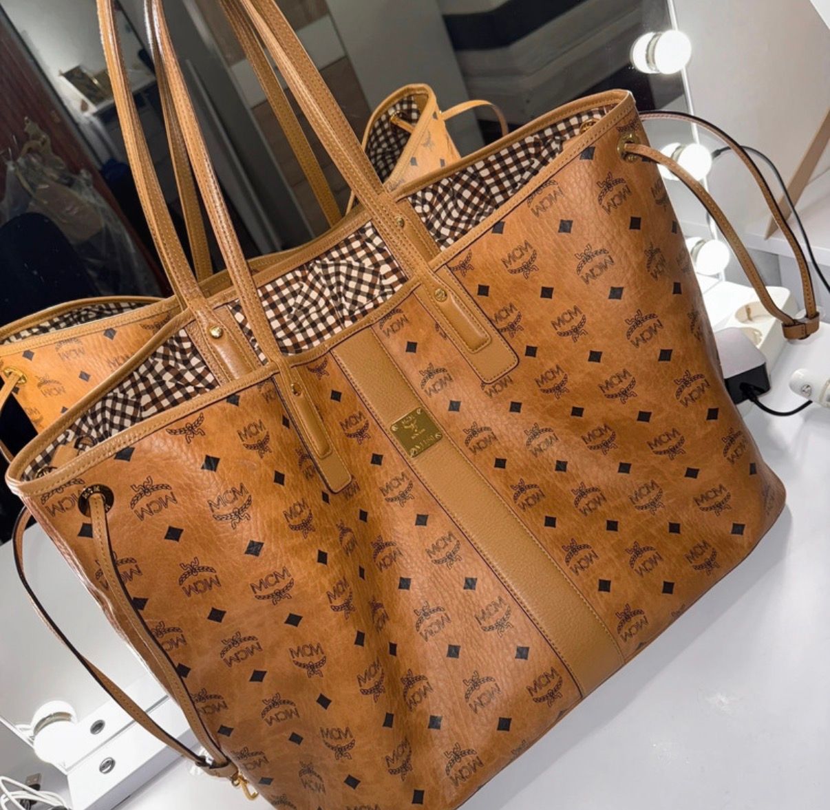 Mcm Mcm Shopper Large Cognac ohne Clutch Size L