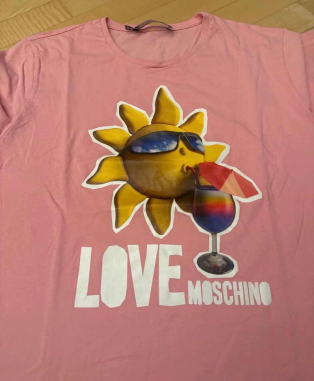 Moschino Original Love Moschino T-Shirt – Größe 38, Rosa mit großem Size 38