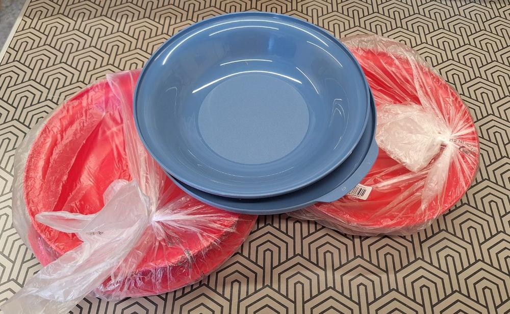Aloha Servier-Doppel Schale 360/700 ml NEU Tupperware rose blau 3 Stück