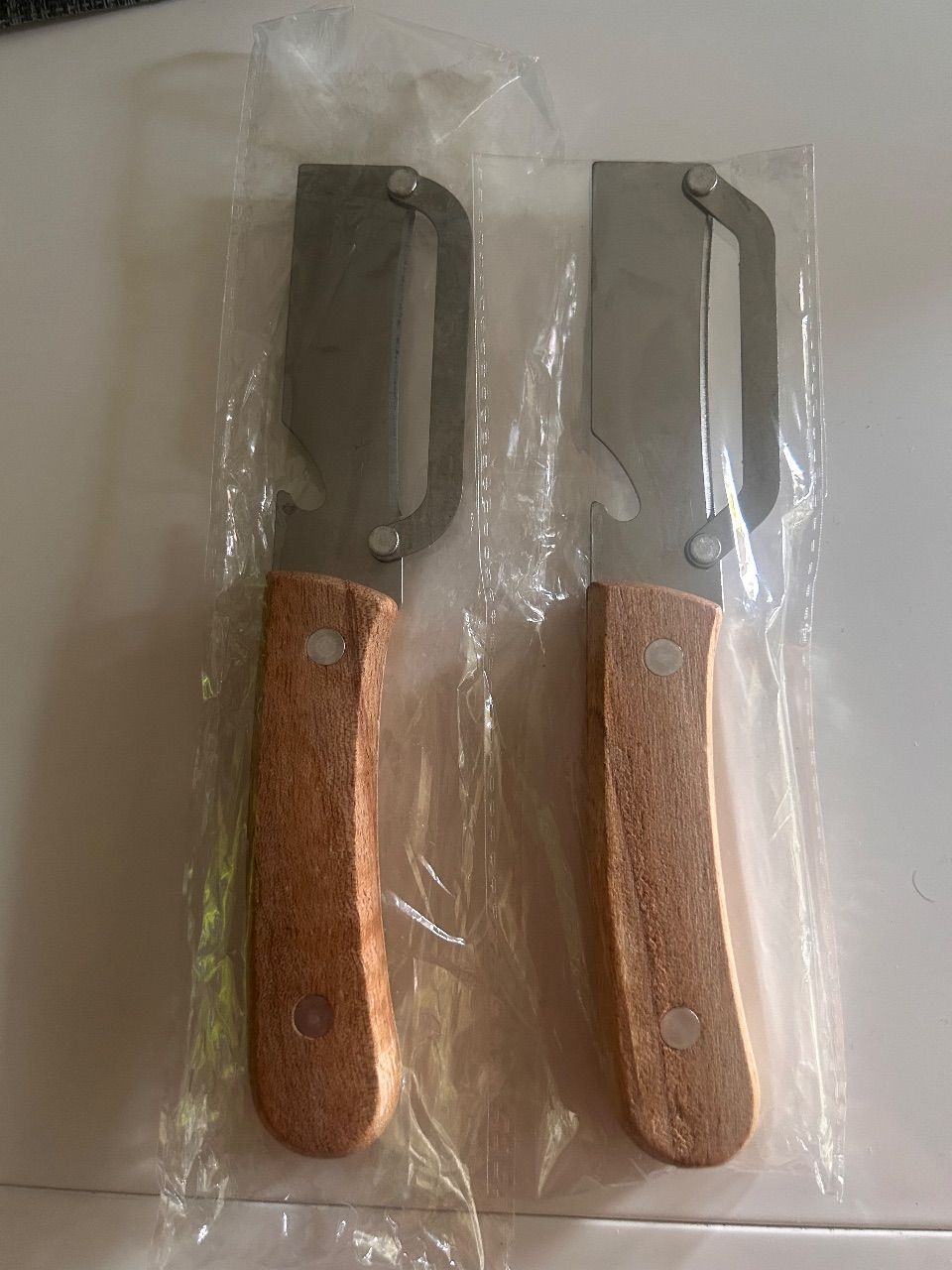 Ohne Marke 2x Universal-Küchenmesser / Sparschäler mit Holzgriff - Neu