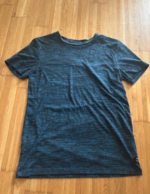 Tom Tailor Denim TOM TAILOR Denim T-Shirt | Blau-Grau Meliert / Space Dye Size M
