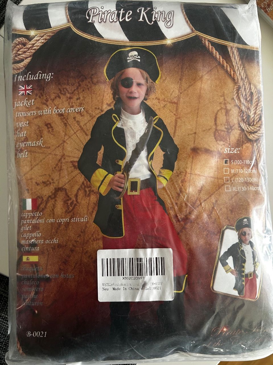 Ohne Marke Piratenkostüm Piratenking Gr. S Size S