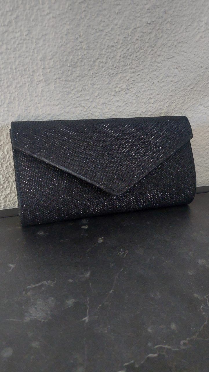 Ohne Marke Schwarze Glitzer Tasche/Clutch