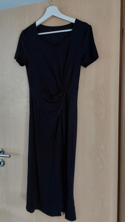 Ohne Marke Schwarzes Kleid mit Raffung Size M