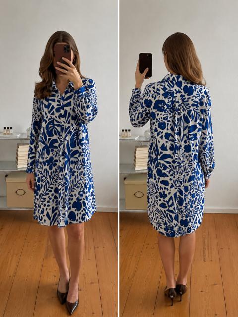Oui Sommerkleid Blau und Weiß (Kopie)