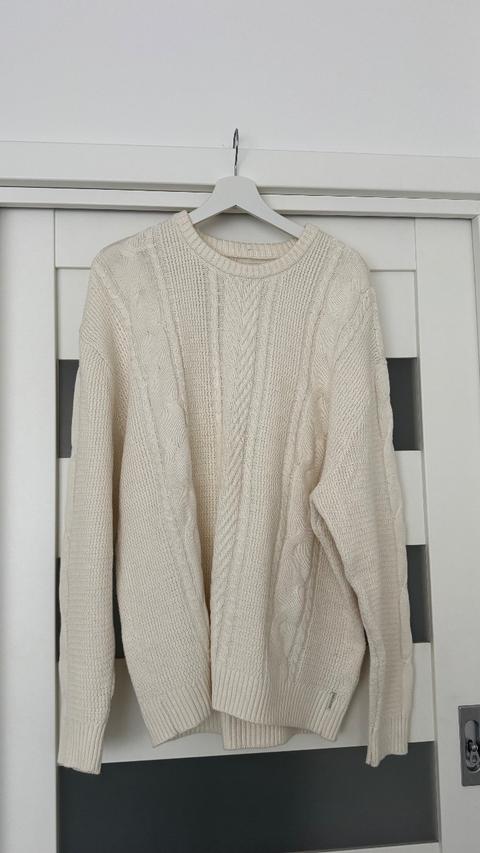 Hollister Creme Strickpullover Zopfmuster XL-XXL Size XL