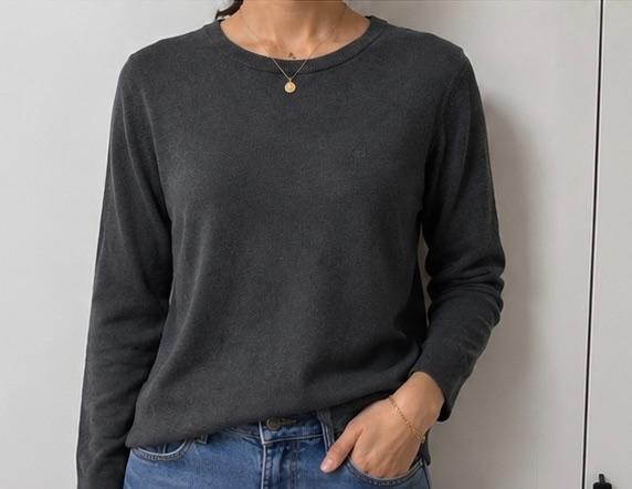 Tom Tailor Damen Pullover Gr. S - Grau meliert, Baumwolle