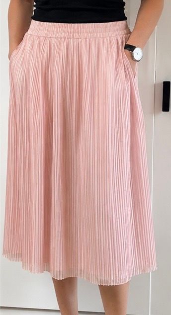 Jasmin Jasmin Midirock Größe 42 L/XL rosé plissiert Size L