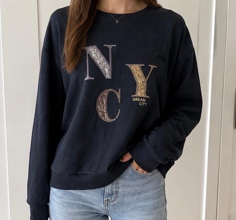Key Largo Damen Sweatshirt Gr. S NYC Dream City Glitzer