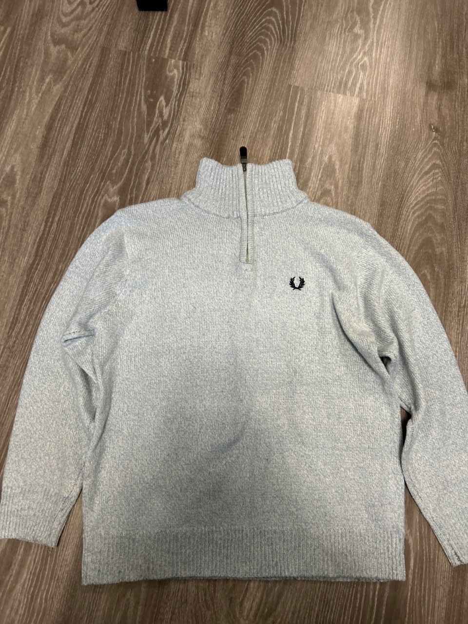 Fred Perry  Fred Perry Herren Strickpullover Half-Zip Grau – Gebraucht Size L