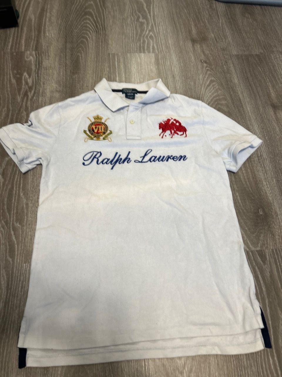 Ralph Lauren Ralph Lauren Polo Shirt Herren Weiß – Big Pony & Wappen Stickerei – Kurzarm gebr Size M