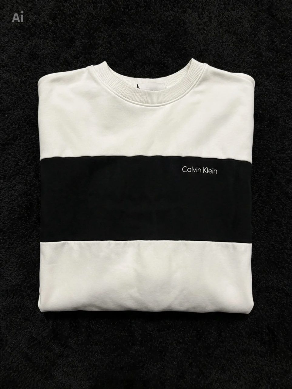 Calvin Klein  Calvin Klein Sweatshirt | Colorblock | Classic Streetwear Style | Weiß/Schwarz | Size L