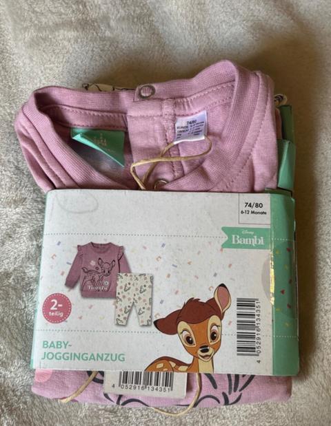 Disney 💕Bambi Set Hose mit Pullover 💕Neu mit Etikett Size 75/80