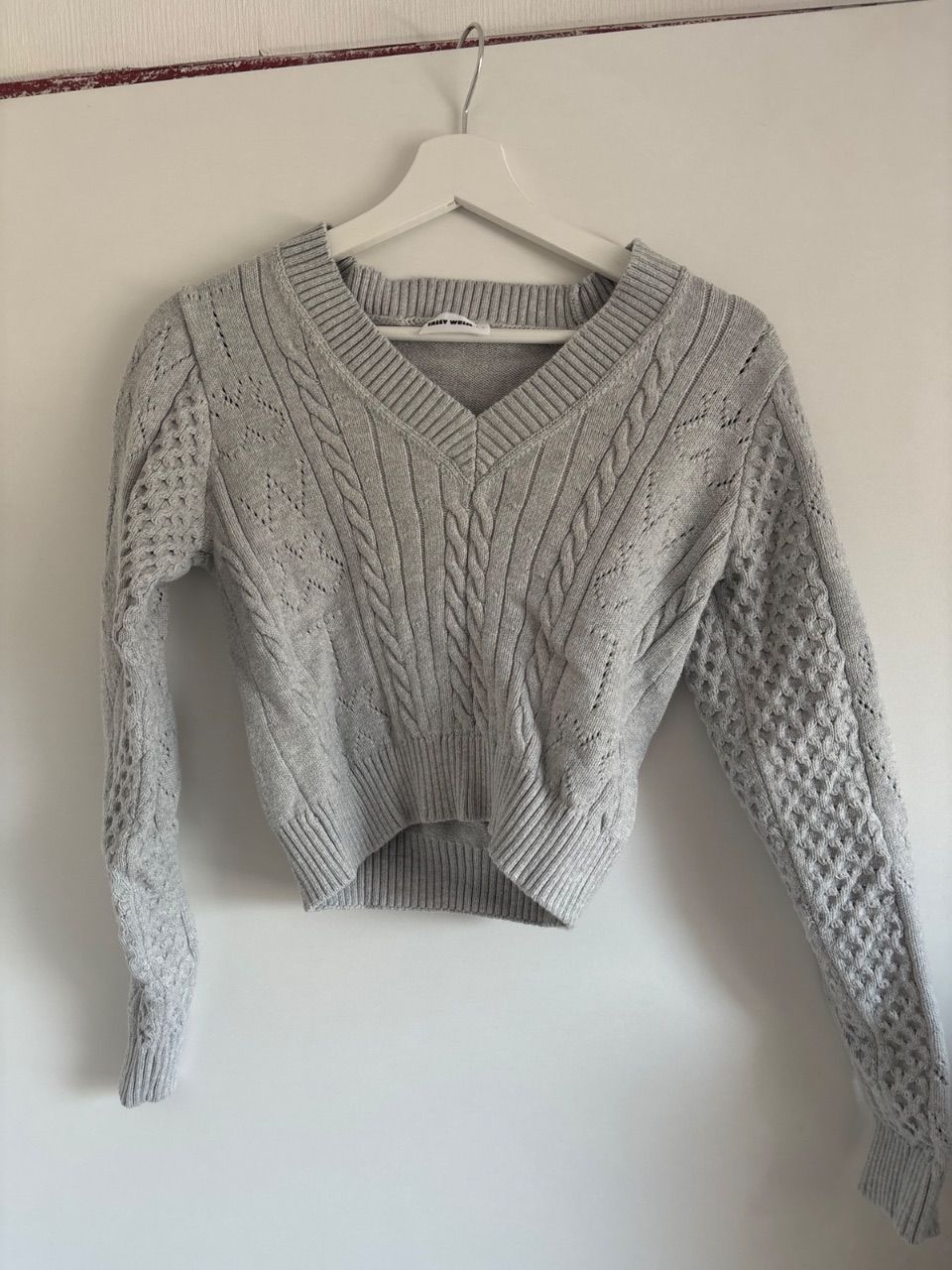 Tally Weijl Tally Weijl Strickpulli in Grau, Crop Optik Size L