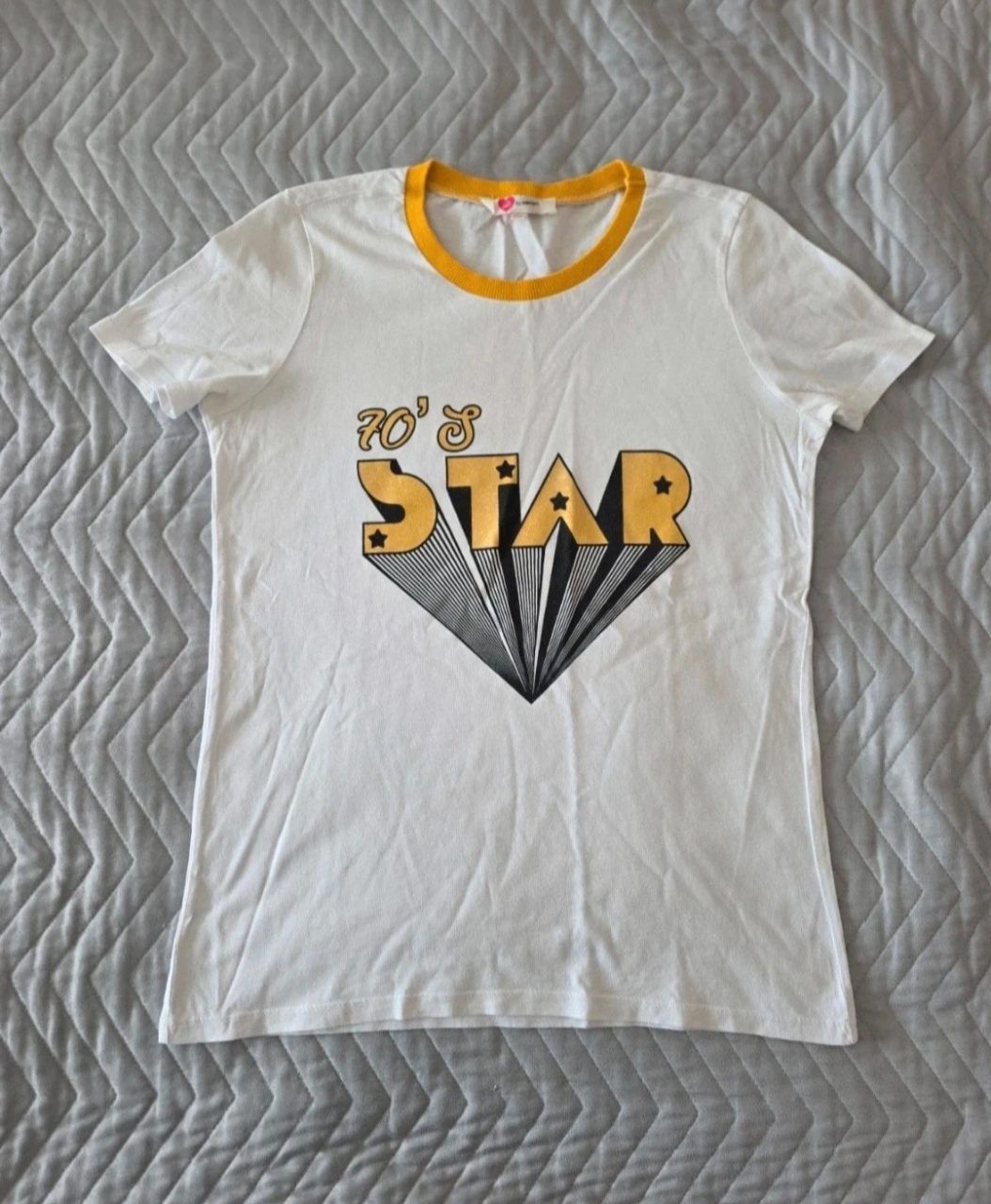 Koton  Weiß/gelbes T-Shirt Size XS