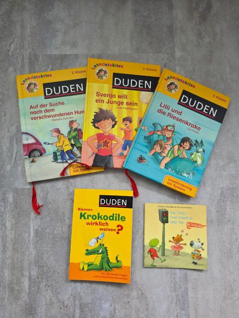 Duden Duden Lesedetektive & Wissensbuch Set (4 Bücher) + Gratis Heft