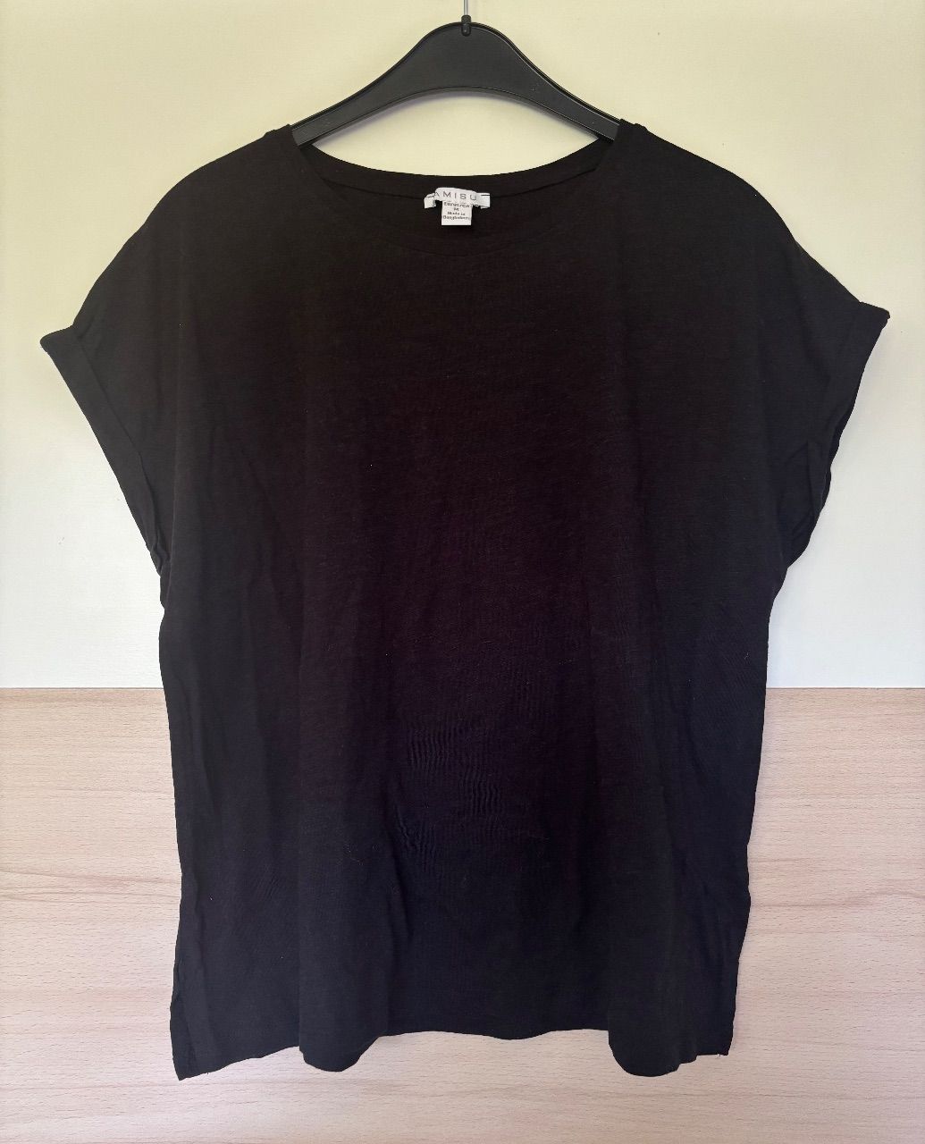 New Yorker Basic T-Shirt schwarz kurzärmelig Size M